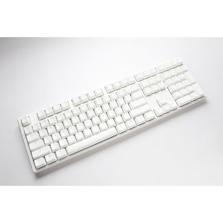 Ducky one 3 klassisk ren hvid rgb mekanisk tastatur (hvid, us-layout (qwerty), cherry mx speed silver, 100%, rgb led, double-shot pbt, hot-swappable, quack mekanik)