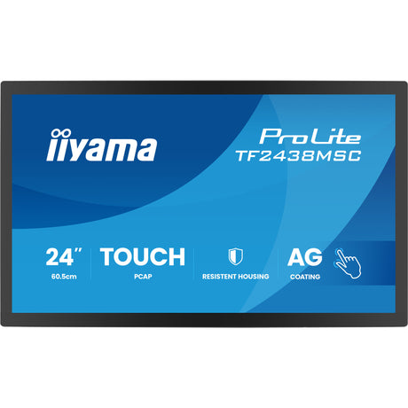 Iiyama prolite tf2438msc-b2 23.8 skærm (sort, 120 Hz, HDMI, skærmport, lyd, USB, touch)