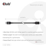 Club 3D DisplayPort 2.1 Vesa DP54 certificeret kabel han-han (sort, 3 meter, 4K 240Hz, 8K 120Hz, 54Gbps)