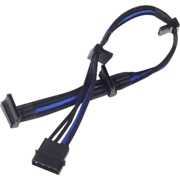 Silverstone-adapter 4-benet molex > 4x 15-benet sata (sort blå, pp07-btsba)