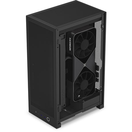 Nzxt h2 flow mini tårnhus (sort | 2x USB-A | 1x USB-C | hærdet glas)