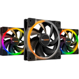 Vær stille! light wings pwm rgb kabinet blæsere (sort, 3 stk, 120 x 120 x 25 mm)