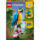 Lego creator 3i1 eksotisk papegøje - frø - fiskedyr legetøjssæt til børn - 31136