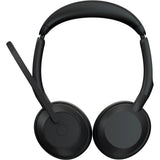 Jabra evolve2 55, inkl. ladestander on-ear headset (sort, stereo, uc, usb-c, link380c)