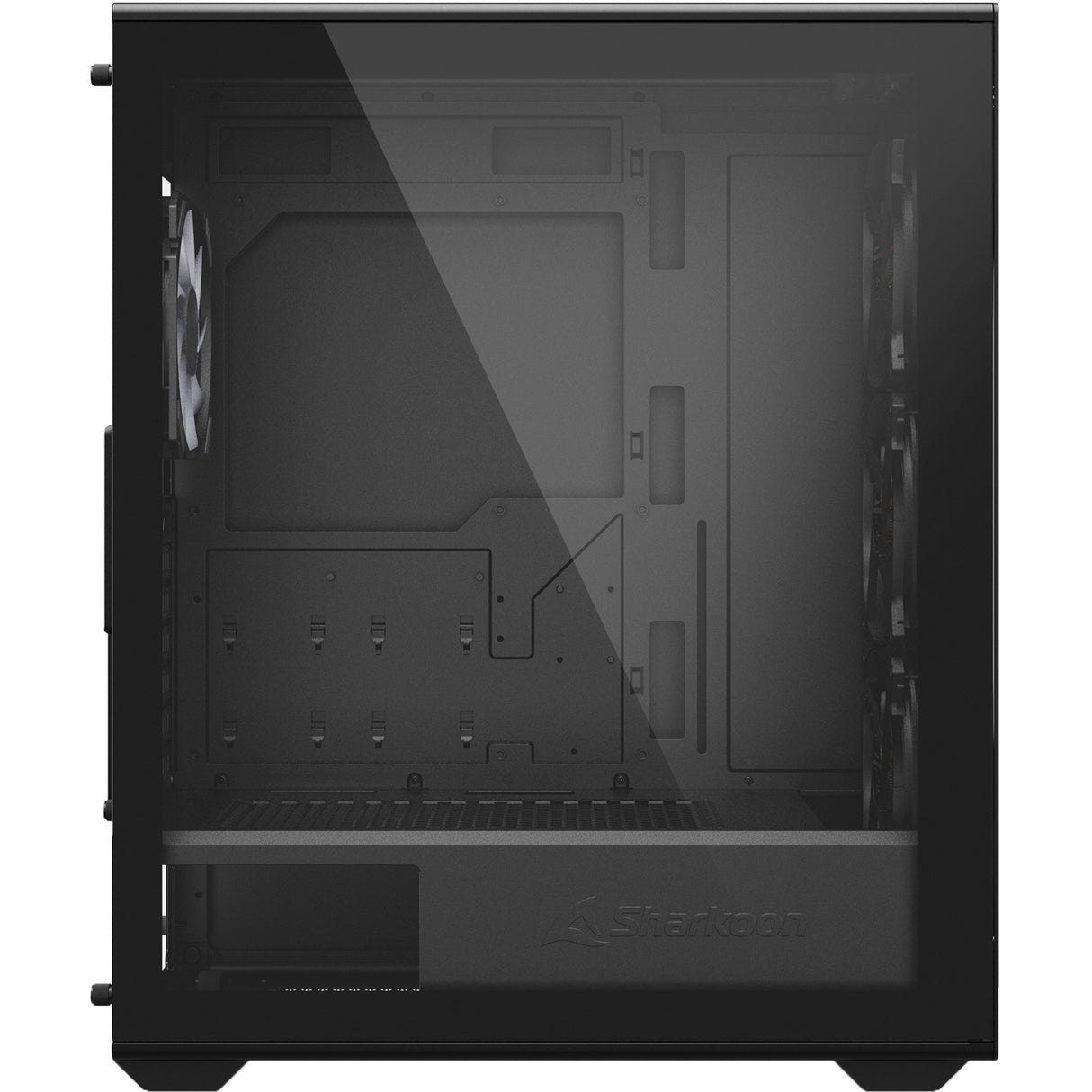 Sharkoon VK2 RGB MIDI Tower-hus (sort | 2x USB-A | RGB | hærdet glas)