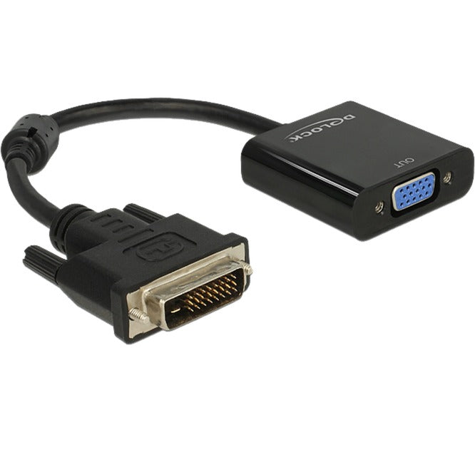 Delock adapter dvi-d 24+1 han > vga hun (sort)