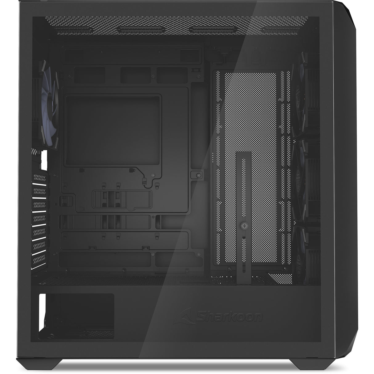Sharkoon ak3 rgb midi tårnhus (sort | 2x usb-a | 1x usb-c | rgb | hærdet glas)