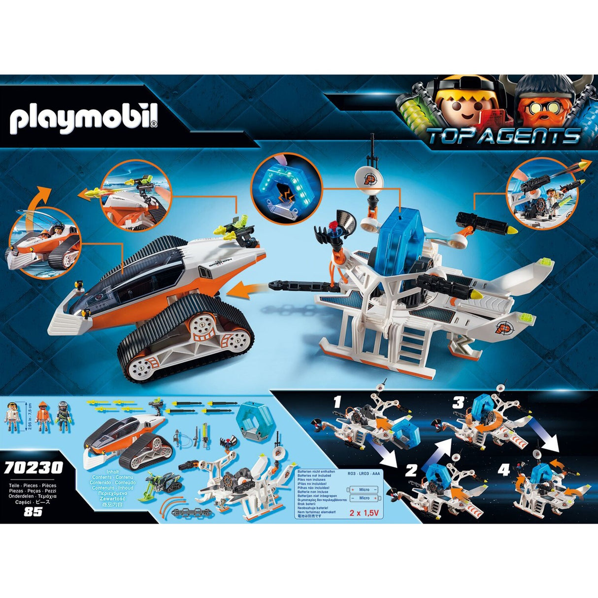 Playmobil topagenter - spionteam kommando slæde byggelegetøj (70230)