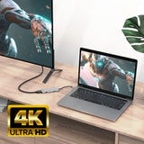 Akt-tilslutning USB-C 4K multiport-adapter til 2 HDMI-skærme, USB-A-dataport (aluminium)