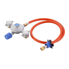 Cadac dobbelt strømdragt trykregulator (30 mbar, med 85 cm gasslange)