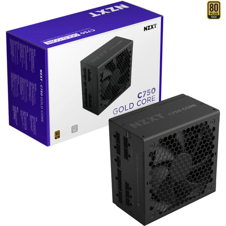 NZXT C750 Gold Core Modular 750 watt strømforsyning (sort, 1x 12V-2x6, 2x PCIe)