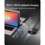 Icy box 240w gan ladestation (sort, 4x USB-C, 2x USB-A)