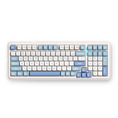 Mchose k99 v2 trådløst pakningsmontering mekanisk tastatur (hvidt, us-layout (qwerty), kailh box icy creamsicle, 99%, rgb, pbt keycaps, hot-swap, 2,4 ghz | bluetooth | usb-c)