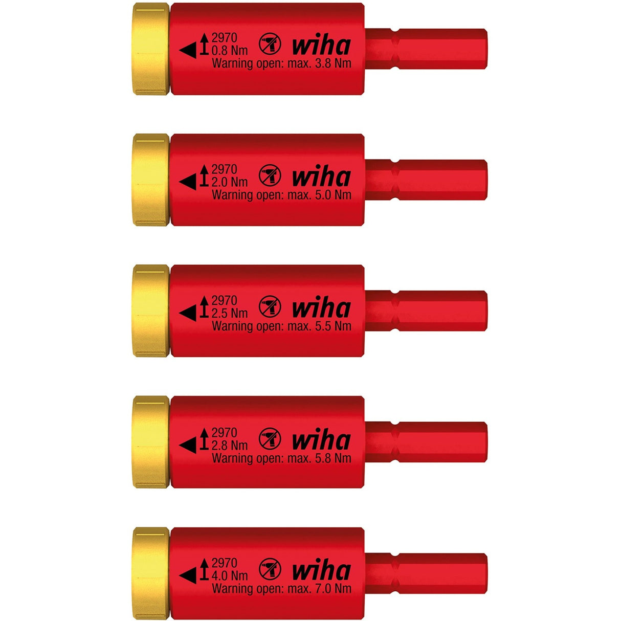 Wiha momentsæt easytorque adapter elektrisk 41479 (rød gul)