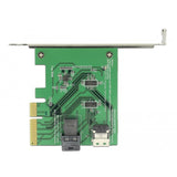 Delock pci express x4-kort u.2 nvme til 1 x intern sff-8654 4i + 1 x intern sff-8643 – lavprofil formfaktoradapter (sølv)