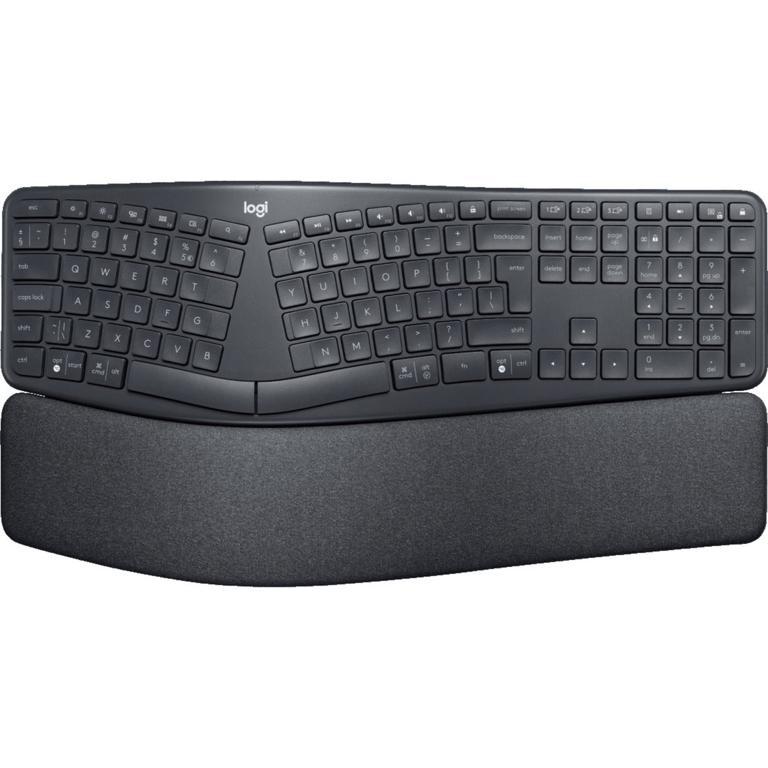 Logitech k860 ergo tastatur (sort, 100%, bluetooth, us international iso)