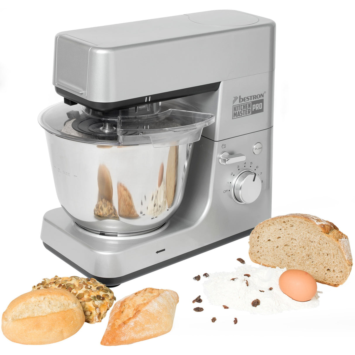 Bestron akm1600s 4-i-1 foodprocessor kitchen master pro (sølv)