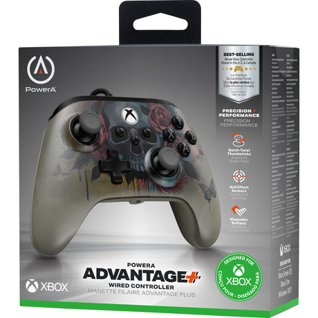 Powera advantage plus kablet controller til xbox series x|s - bloom gloom (sølv, xbox series x|s, xbox one, pc)