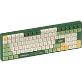 Iqunix f97 camping trådløst mekanisk tastatur (grøn, us-layout (qwerty), cherry mx brown, 96%, rgb-lysdioder, hot-swappable, pbt, 2.4ghz | bluetooth 5.1 | usb-c)