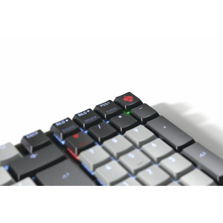 Cherry kw 550 mx lp, tastatur (sort, us-layout, mx lavprofil 2.0 elfenben, 96%, hvid led, pbt-taster)