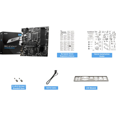MSI Pro B760M-P Socket 1700 bundkort (sort, RAID, GB-LAN, lyd, µATX)
