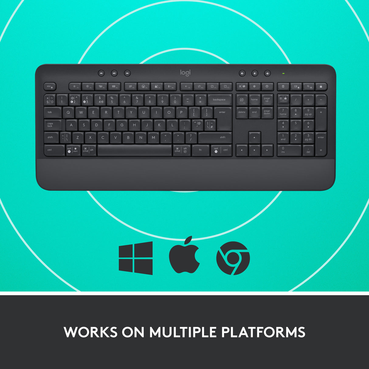 Logitech signatur k650 trådløst komforttastatur (grafit, us-internationalt layout (qwerty), 100 %)