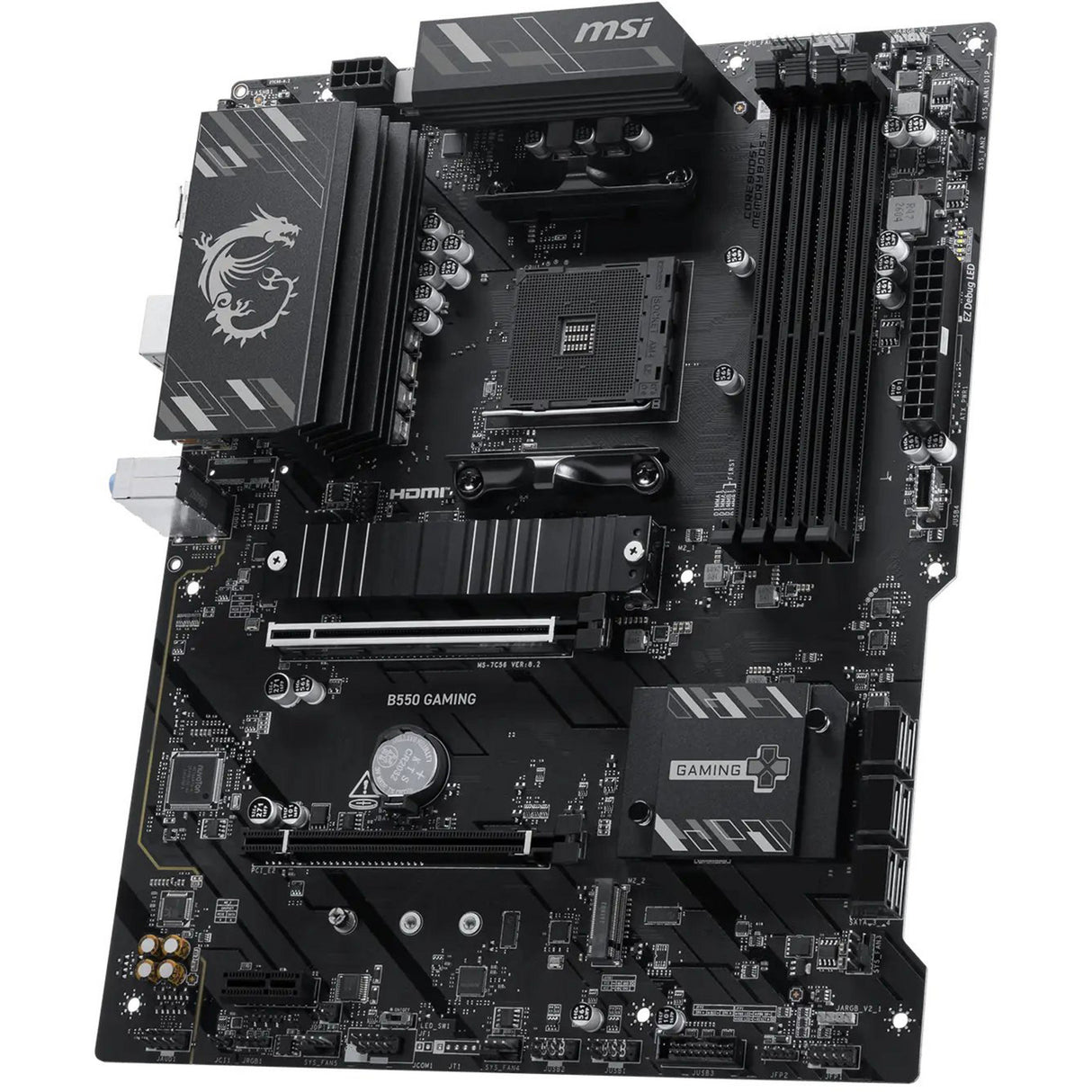 Msi b550 gaming socket am4 moederbord (zwart zilver, raid, gb-lan, sound, atx)