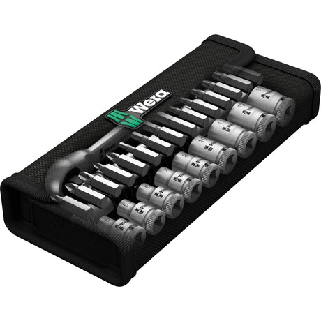Wera 8100 sa 7 zyklop metal skraldesæt gennemskydningsfirkant 1 4 værktøjssæt (28 stk.)
