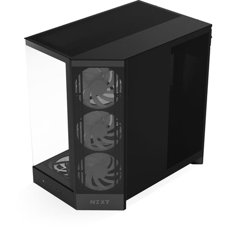 Nzxt h9 flow rgb+ midi tårnhus (sort (mat) | 2x usb-a | 1x usb-c | rgb | hærdet glas)