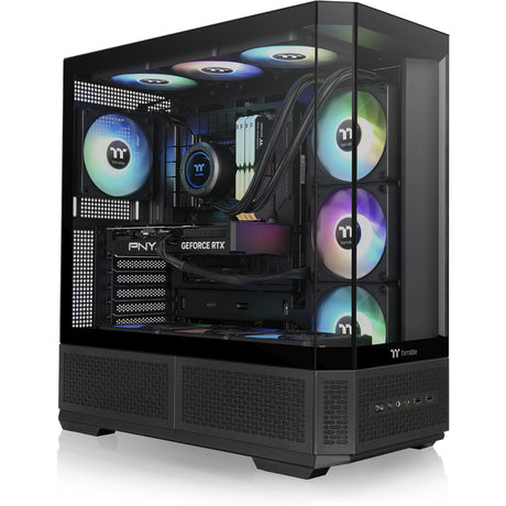 Thermaltake view 370 tg argb midi tower behuizing (zwart | 2x usb-a | 1x usb-c | rgb | tempered glass)