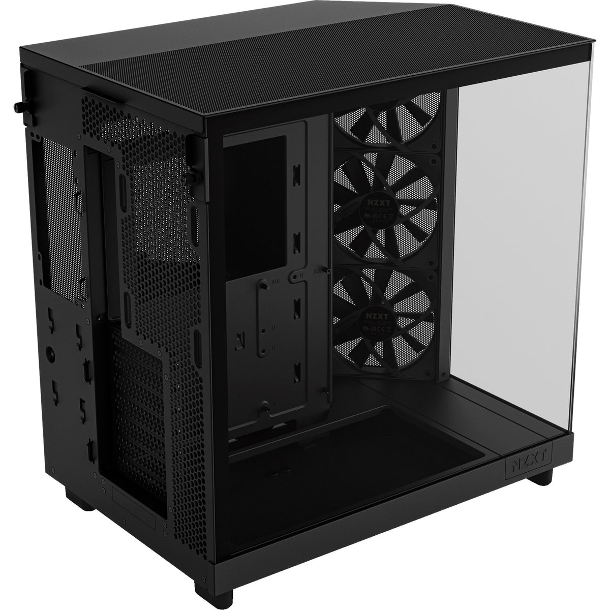 Nzxt h6 flow midi tårnhus (sort | 2x USB-A | 1x USB-C | hærdet glas)
