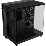 Nzxt h6 flow midi tårnhus (sort | 2x USB-A | 1x USB-C | hærdet glas)