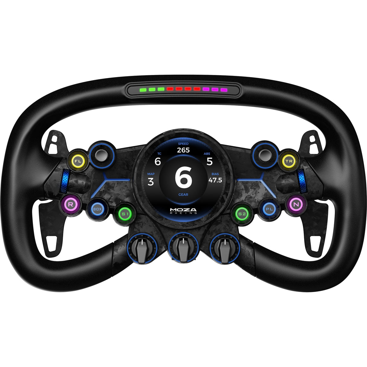 Moza vision gs styr add-on (sort carbon)