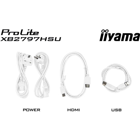 Iiyama prolite xb2797hsu-w1 27 skærm (hvid (mat), 120 Hz, HDMI, skærmport, USB, lyd)