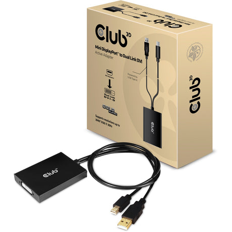 Club 3D mini displayport 1.2 > dual link DVI-D adapter (sort, 0,6 meter)