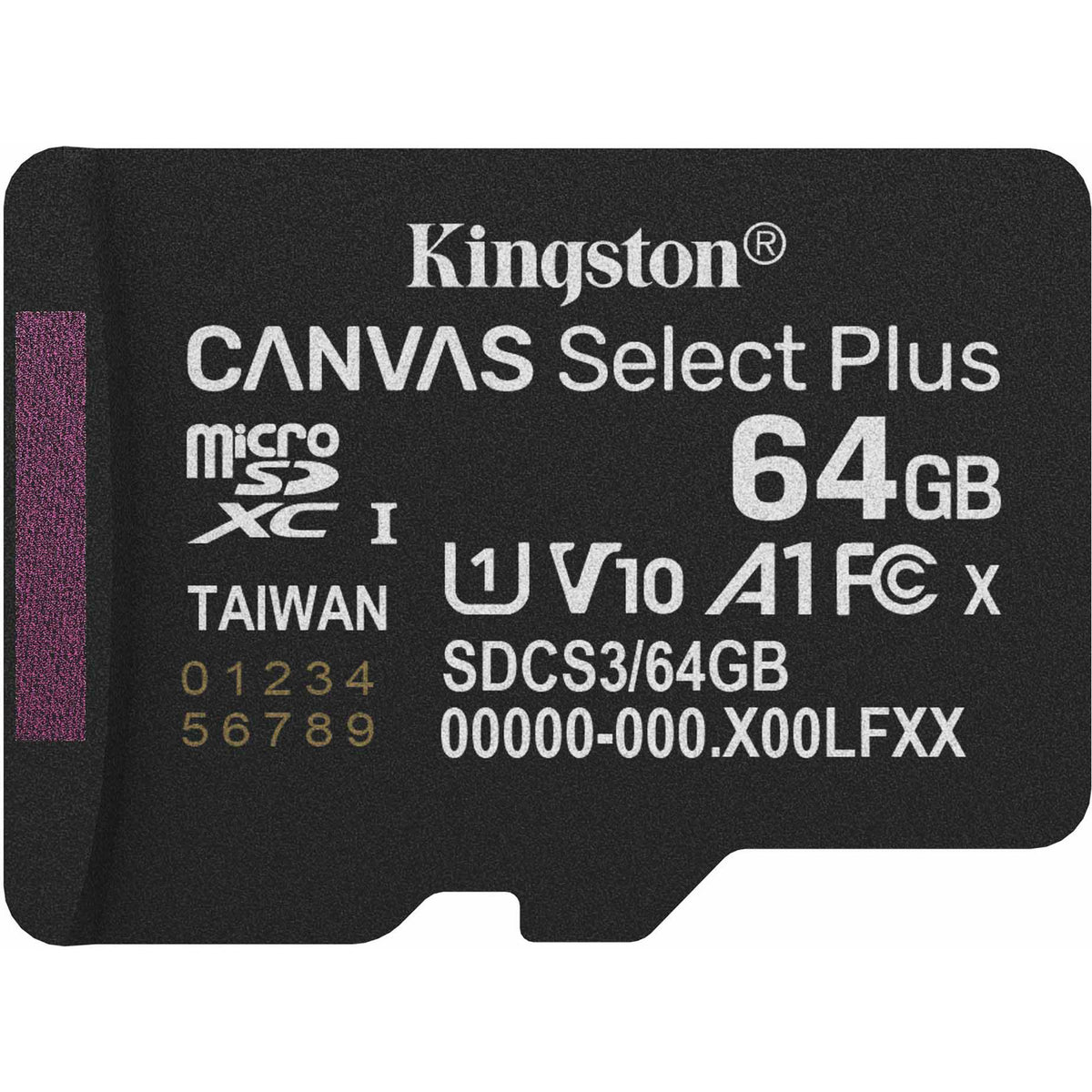 Kingston Canvas Select Plus 64 GB MicroSDXC-hukommelseskort (sort, UHS-I U1, Class 10, V10)