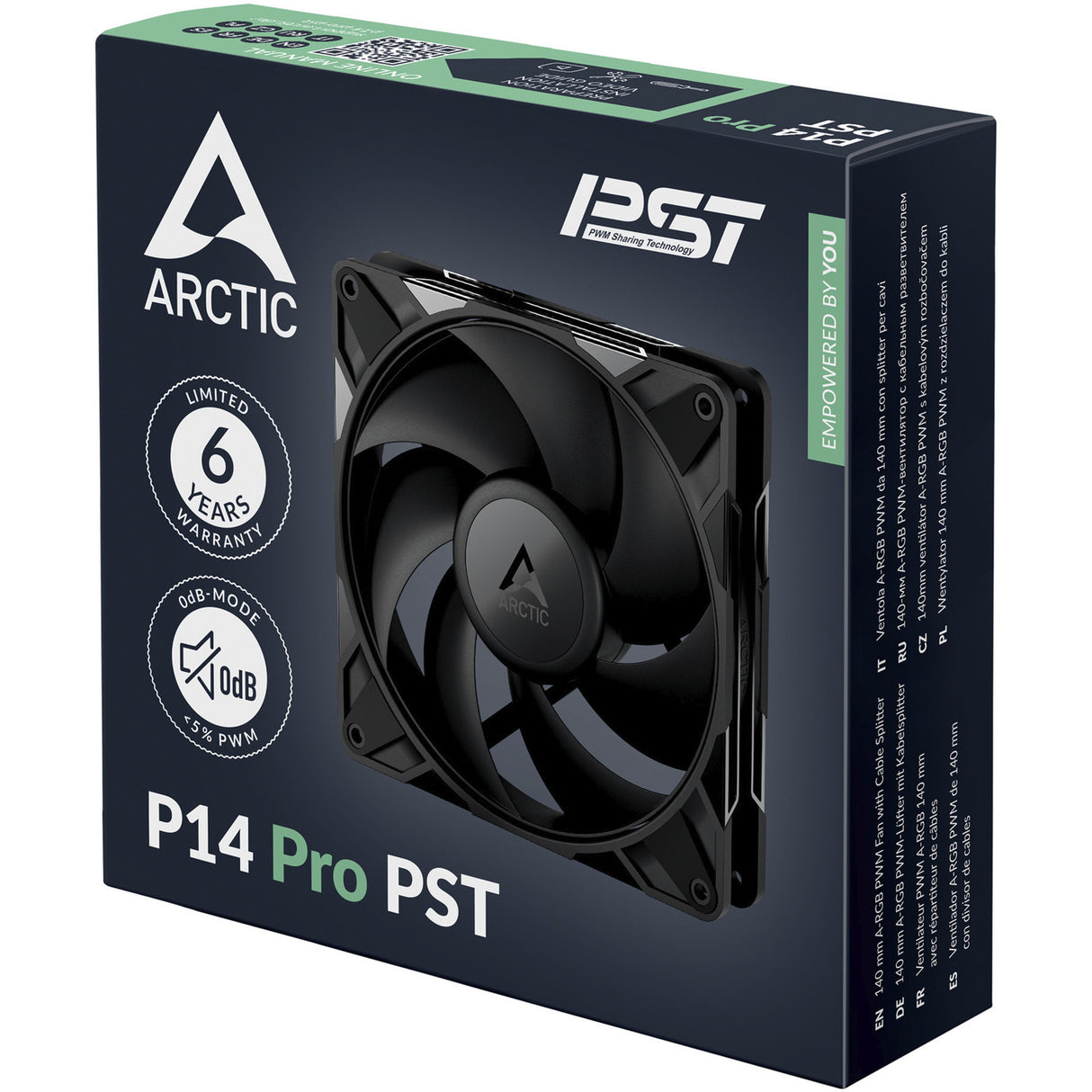 Arctic p14 pro pst case ventilator (sort, 140 x 140 x 27 mm, pwm)