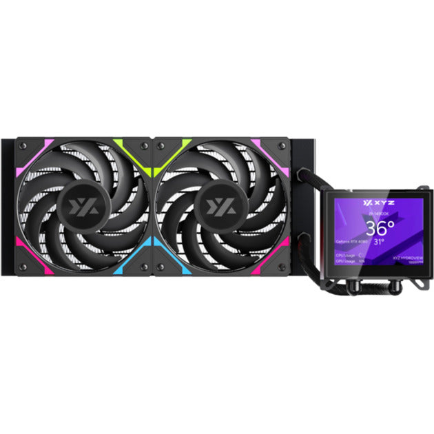 Xyz pc gear hydroview aio 240 vandkøling (sort, argb, pwm)
