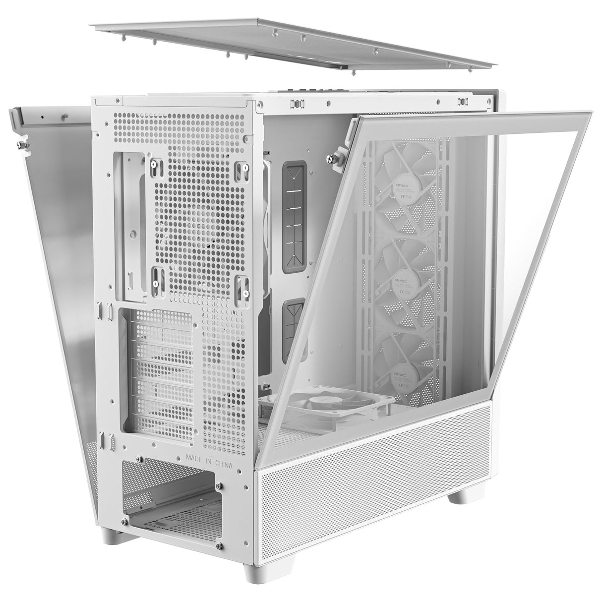 Antec flux midi tårnhus (hvid | 2x USB-A | 1x USB-C | hærdet glas)
