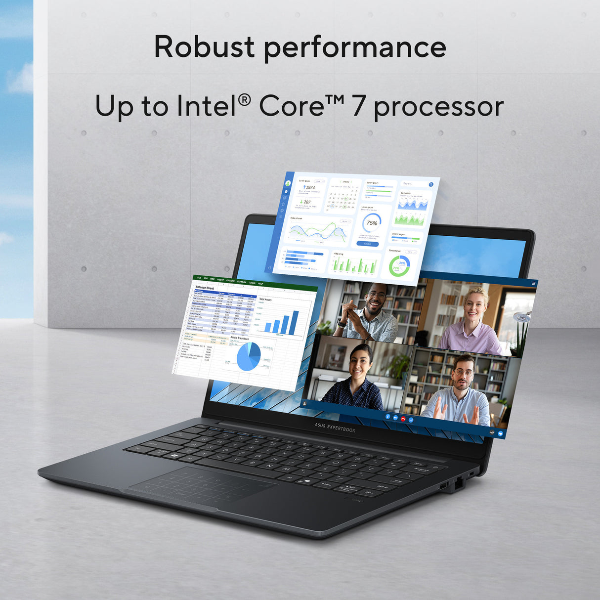 Asus expertbook b1 b1403cva-s63755x 14 copilot+ bærbar computer (grå | core i7-13620h | uhd grafik | 32 GB | 1 TB SSD)