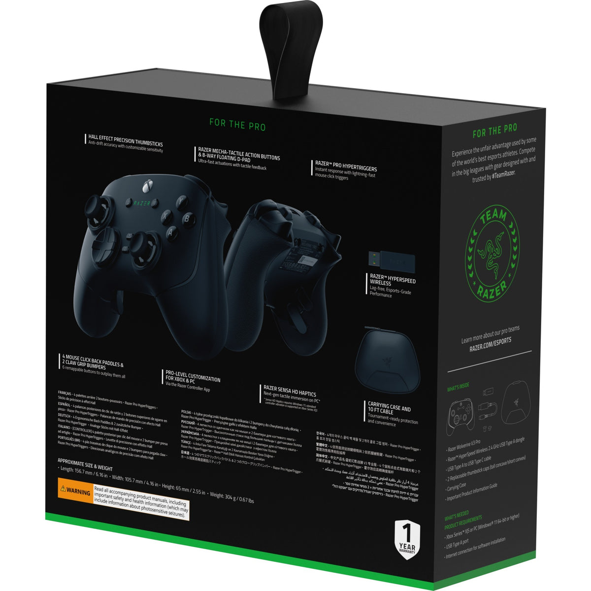Razer Wolverine V3 Pro Gamepad (sort, Xbox, pc)