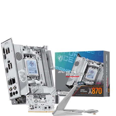 Msi mpg x870i edge ti evo wifi socket am5 moederbord (wit, raid, 5gb-lan, wi-fi 7, bt 5.4, sound, mini-itx)
