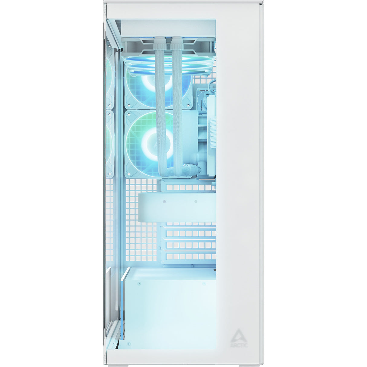 Arctic xtender midi tårnhus (hvid | 2x USB-A | 1x USB-C | RGB | hærdet glas)