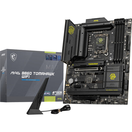 MSI Mag B860 Tomahawk WiFi Socket 1851 bundkort (RAID, 5GB-LAN, WiFi 7, BT, lyd, ATX)