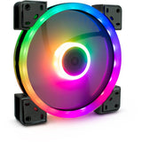 Inter-tech argus rgb blæsersæt rs-14 kabinet blæsere (sort, 3 stykker, 140 x 140 x 25 mm, pwm)