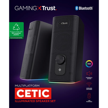 Trust GXT 612 Cetic PC-højttaler (sort, Bluetooth, RGB)