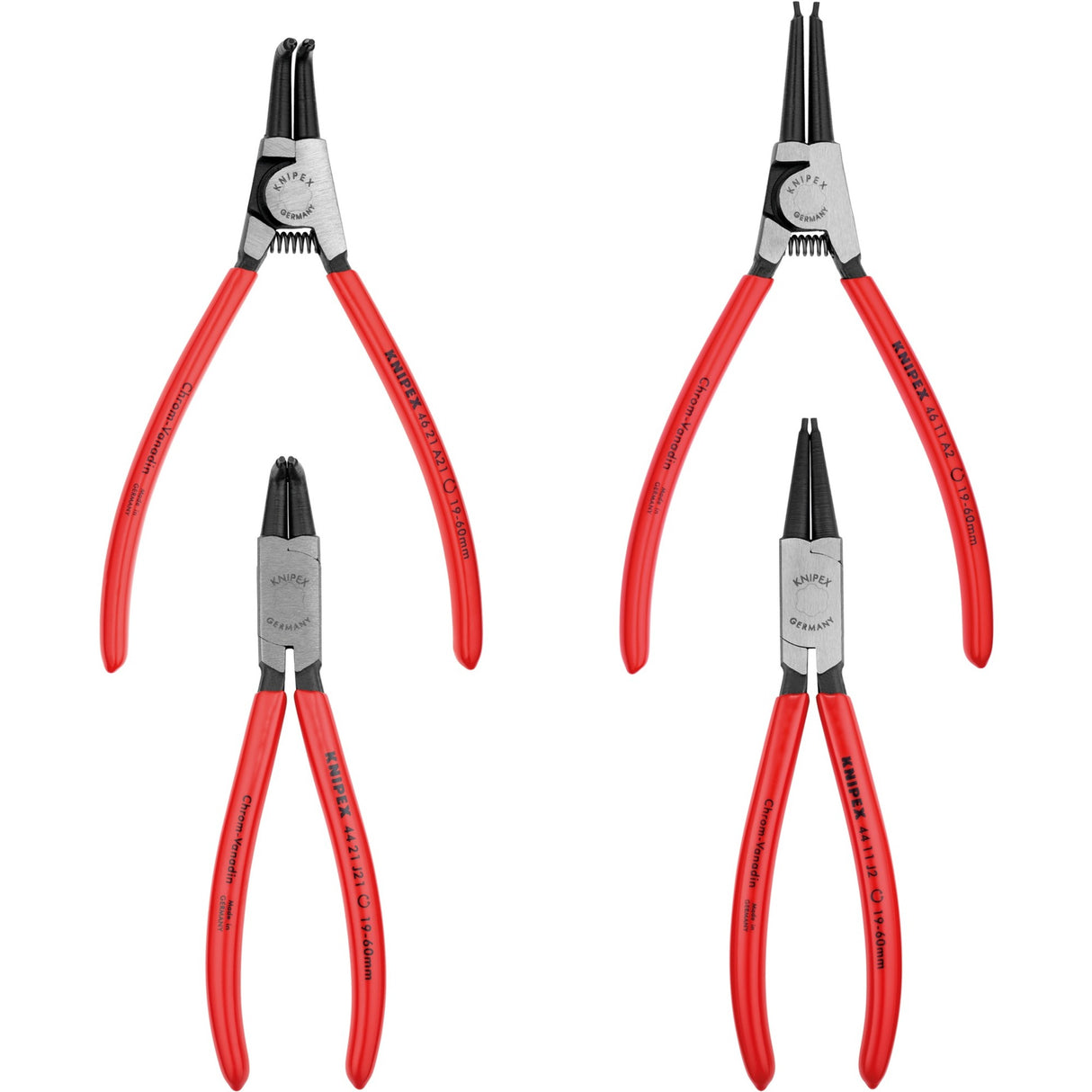 Knipex låseringstang sæt 001956 (rød sort, 4-delt)
