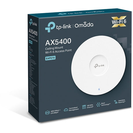Tp-Link Omada EAP670 AX5400 WiFi 6 adgangspunkt til loftmontering Mesh Access Point (hvid, PoE)
