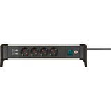 Brennerstuhl aluminium kontor-line strømskinne med USB-opladningsfunktion, 4-vejs skiftende strømskinne