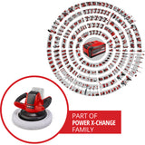 Einhell batteri polermaskine ce-cb 18 254 li solo - power x-change - 18 v li-ion - 2.500 t min - ø254 mm - inkl. 2x pudseklud (1x tekstil, 1x syntetisk) - ekskl. batteri og oplader
